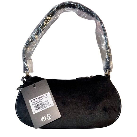 Juicy Couture UK Black Velour Twig Narrative Small Hobo Shoulder & Crossbody Bag - Picture 4 of 11